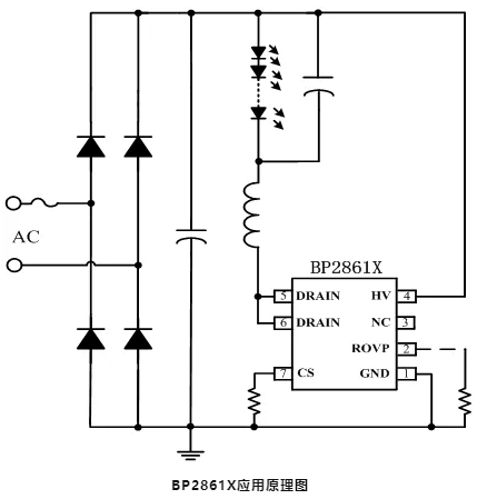 BP2861 集成續(xù)流二極管 兼容BP2866